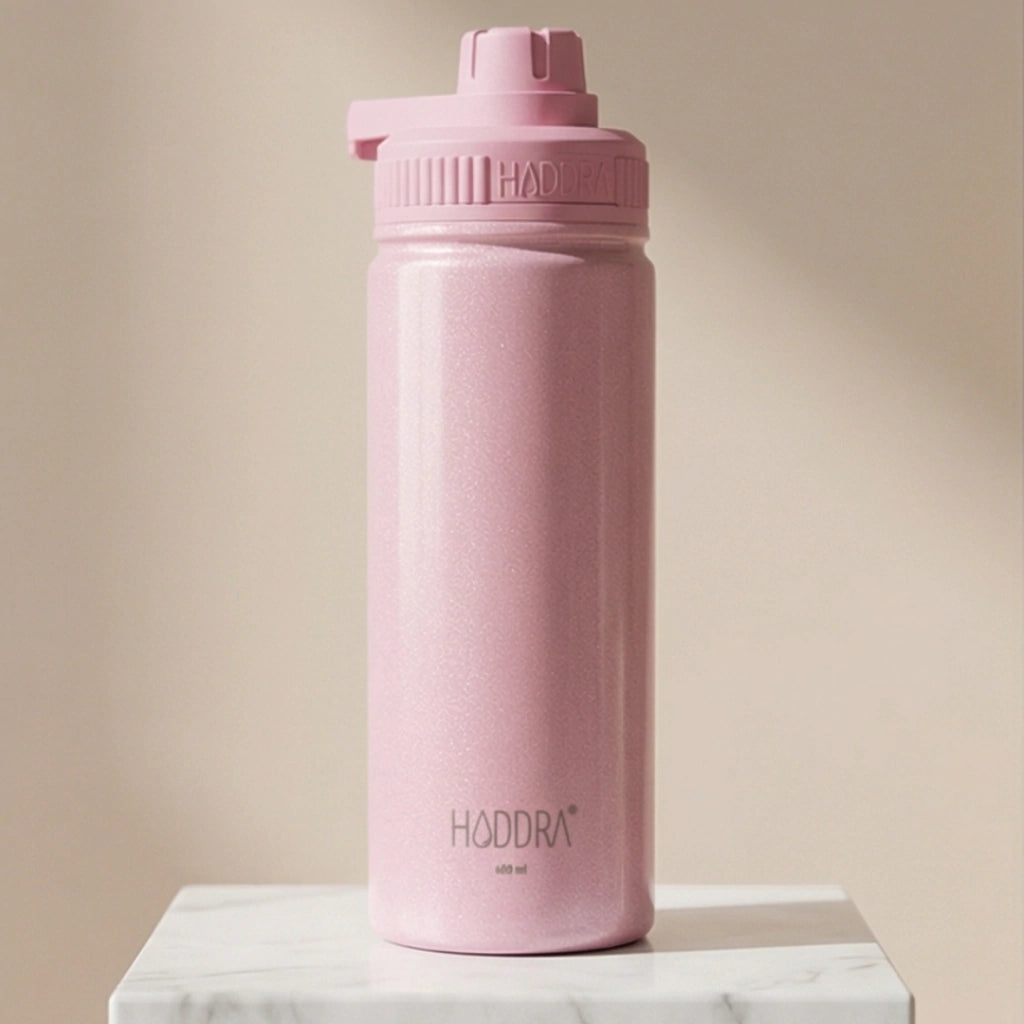 Garrafa Térmica Hiddra Perolada - 600ml Rosa Claro
