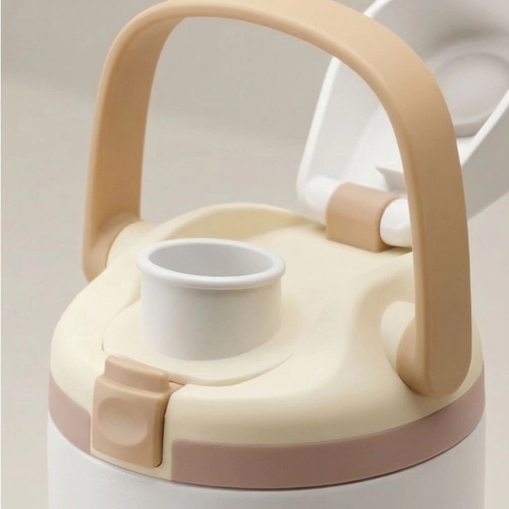 Garrafa Térmica 900ml com Alça e Tampa Antivazamento - H900 Creme