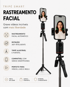 Tripé para Celular Inteligente de 1.70m com Rotação 360° e Rastreamento Facial