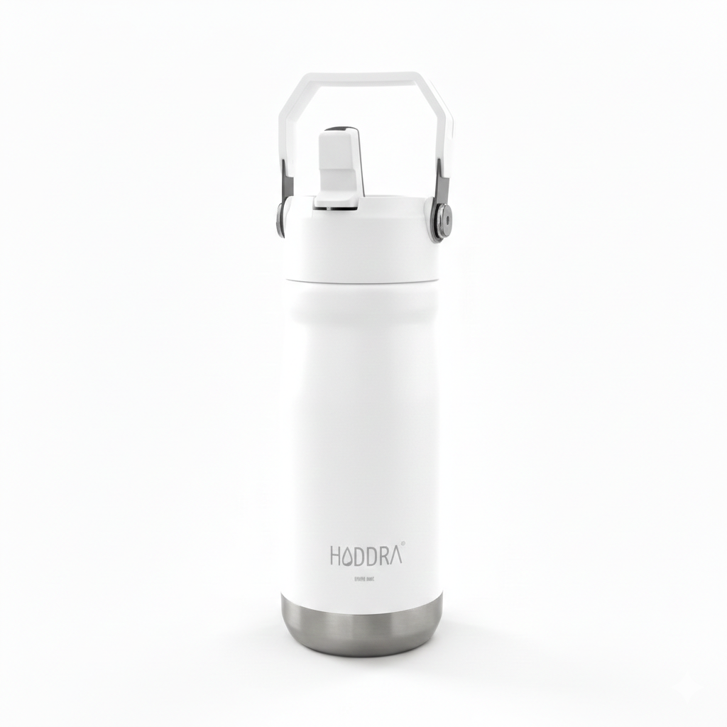 Garrafa Térmica Hiddra 550mL com Canudo  | Branco
