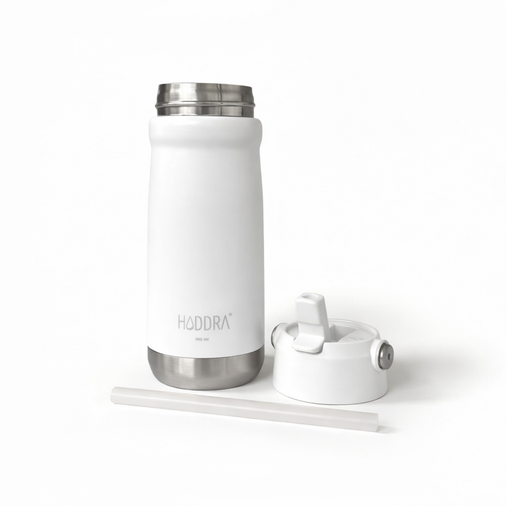 Garrafa Térmica Hiddra 550mL com Canudo  | Branco