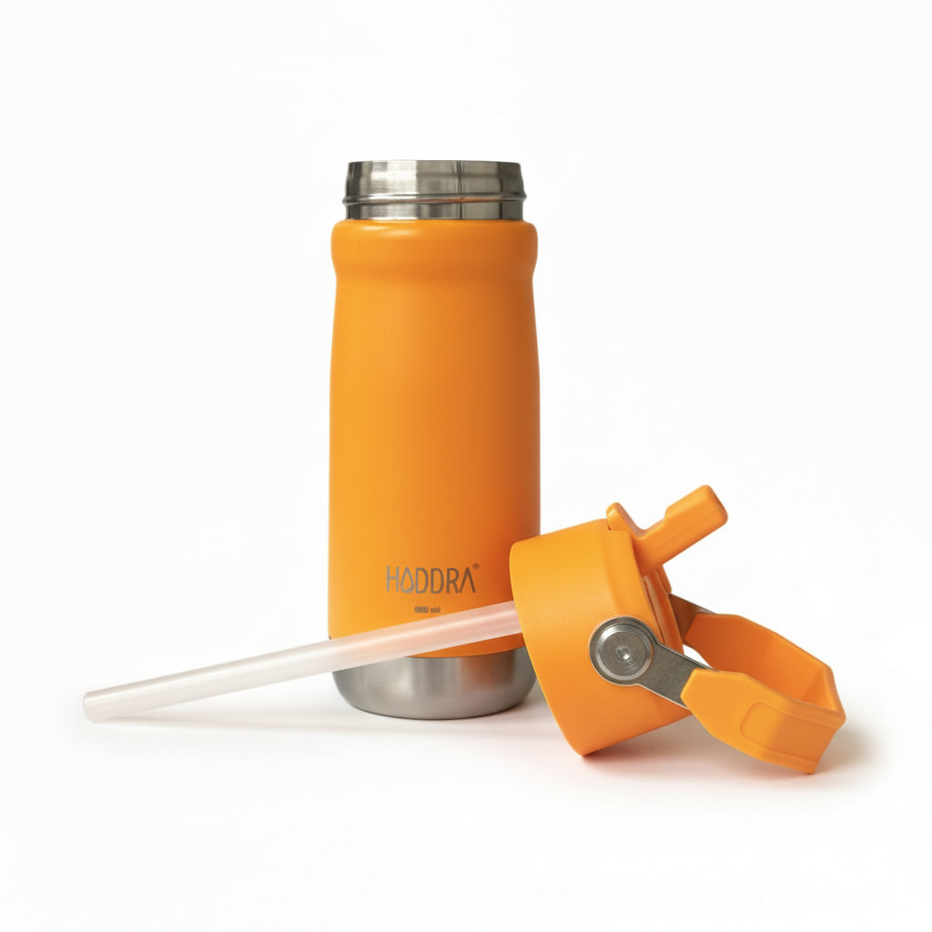 Garrafa Térmica Hiddra 550mL com Canudo  | Laranja