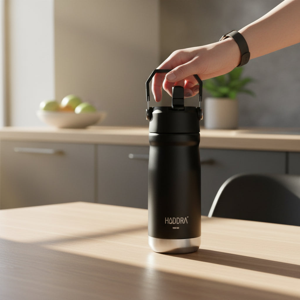 Garrafa Térmica Hiddra 550mL com Canudo  | Preto
