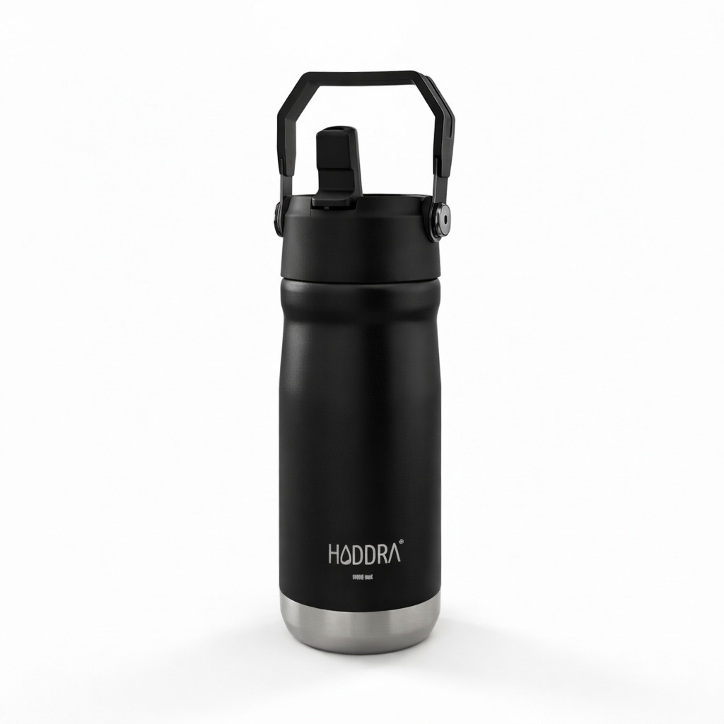 Garrafa Térmica Hiddra 550mL com Canudo  | Preto