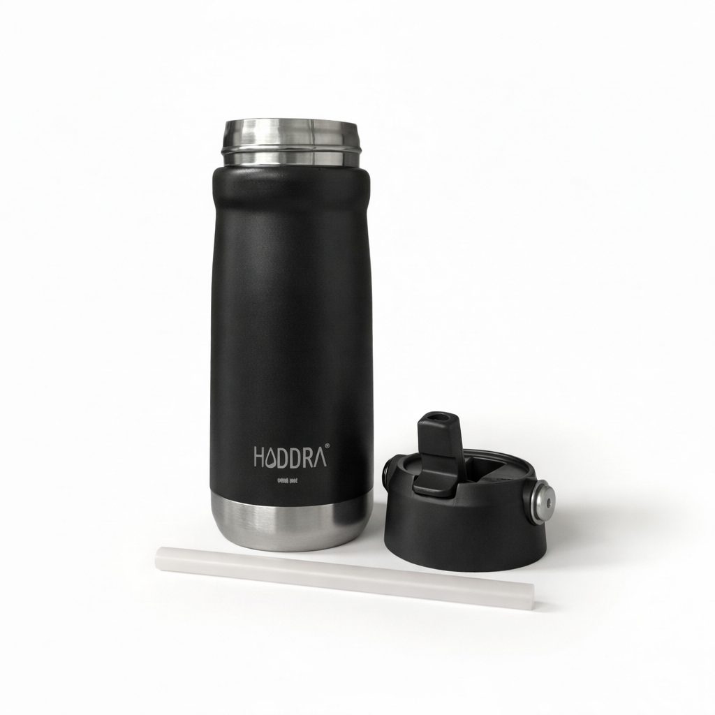 Garrafa Térmica Hiddra 550mL com Canudo  | Preto