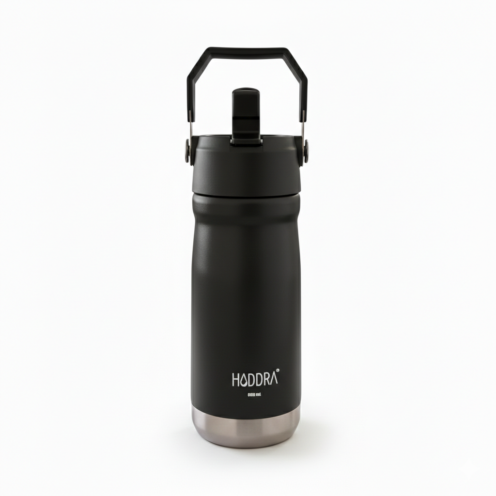 Garrafa Térmica Hiddra 550mL com Canudo  | Preto