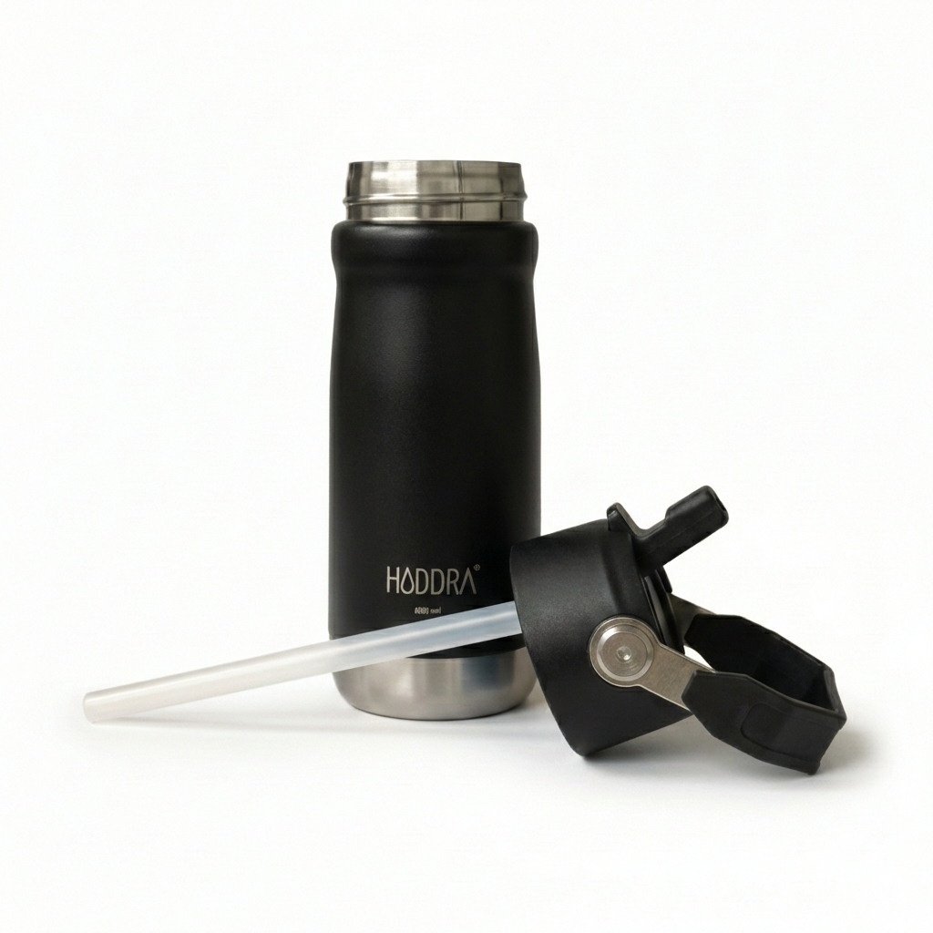 Garrafa Térmica Hiddra 550mL com Canudo  | Preto