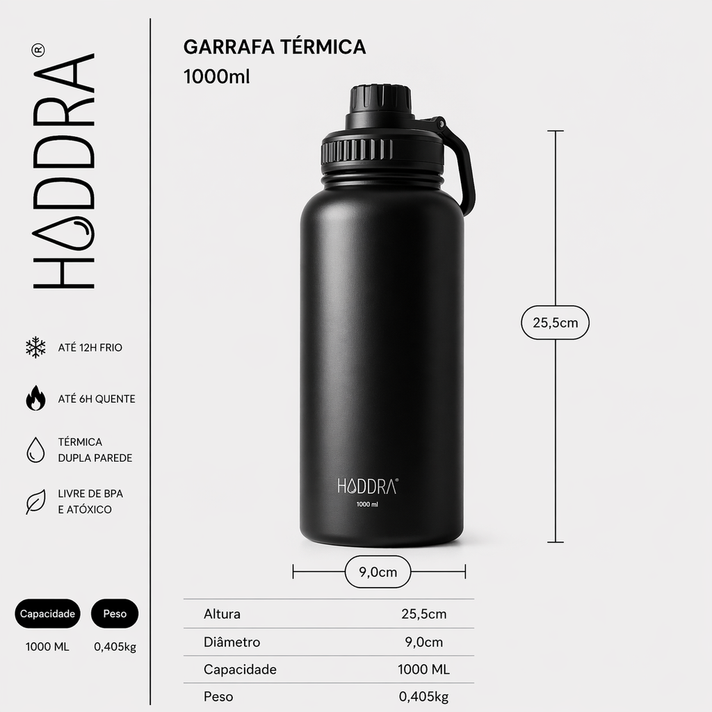 Garrafa Térmica Hiddra 1000ml - Pêssego
