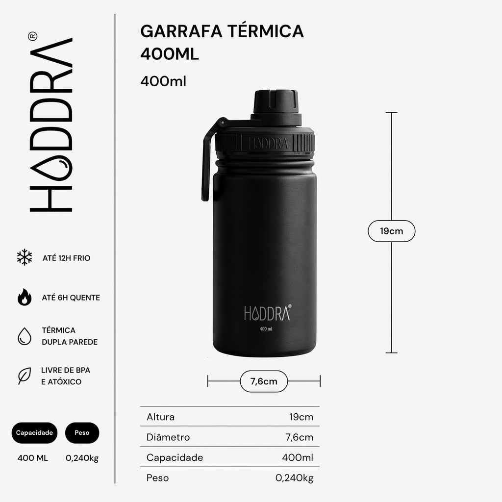 Garrafa Térmica Hiddra Kids 400ml - Azul Claro