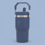 Copo Térmico Hiddra 600ml com Alça e Canudo - Azul Escuro