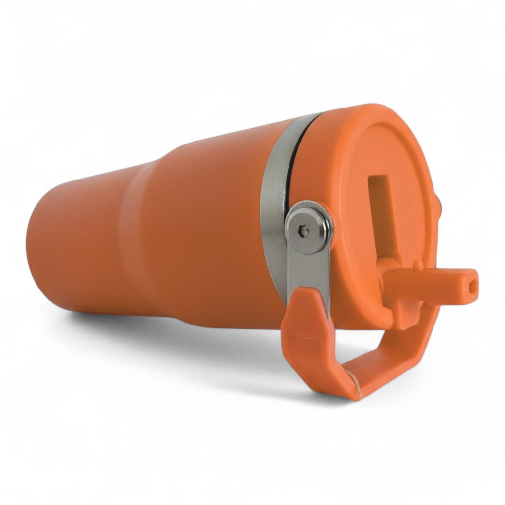 Copo Térmico Hiddra 600ml com Alça e Canudo - Laranja