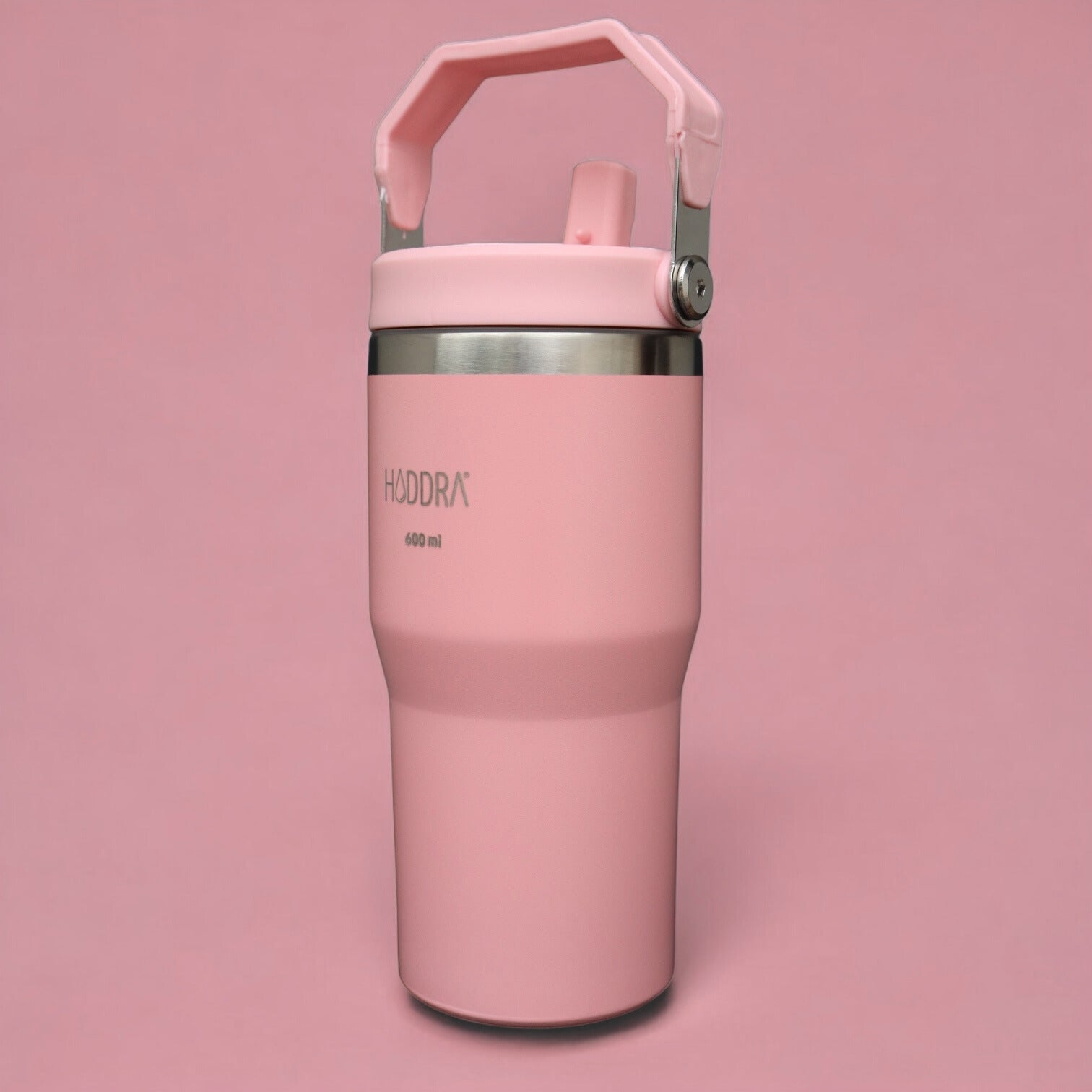 Copo Térmico Hiddra 600ml com Alça e Canudo - Rosa