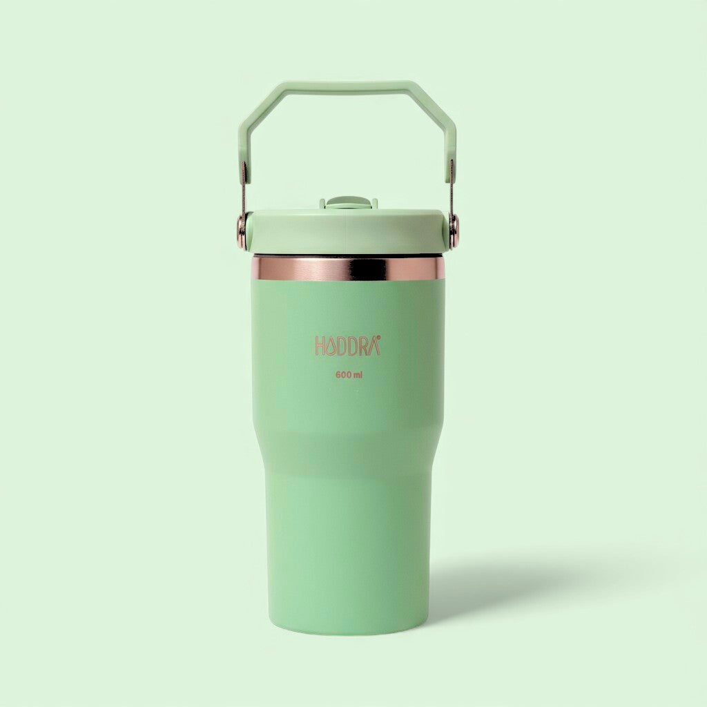 Copo Térmico Hiddra 600ml com Alça e Canudo - Verde