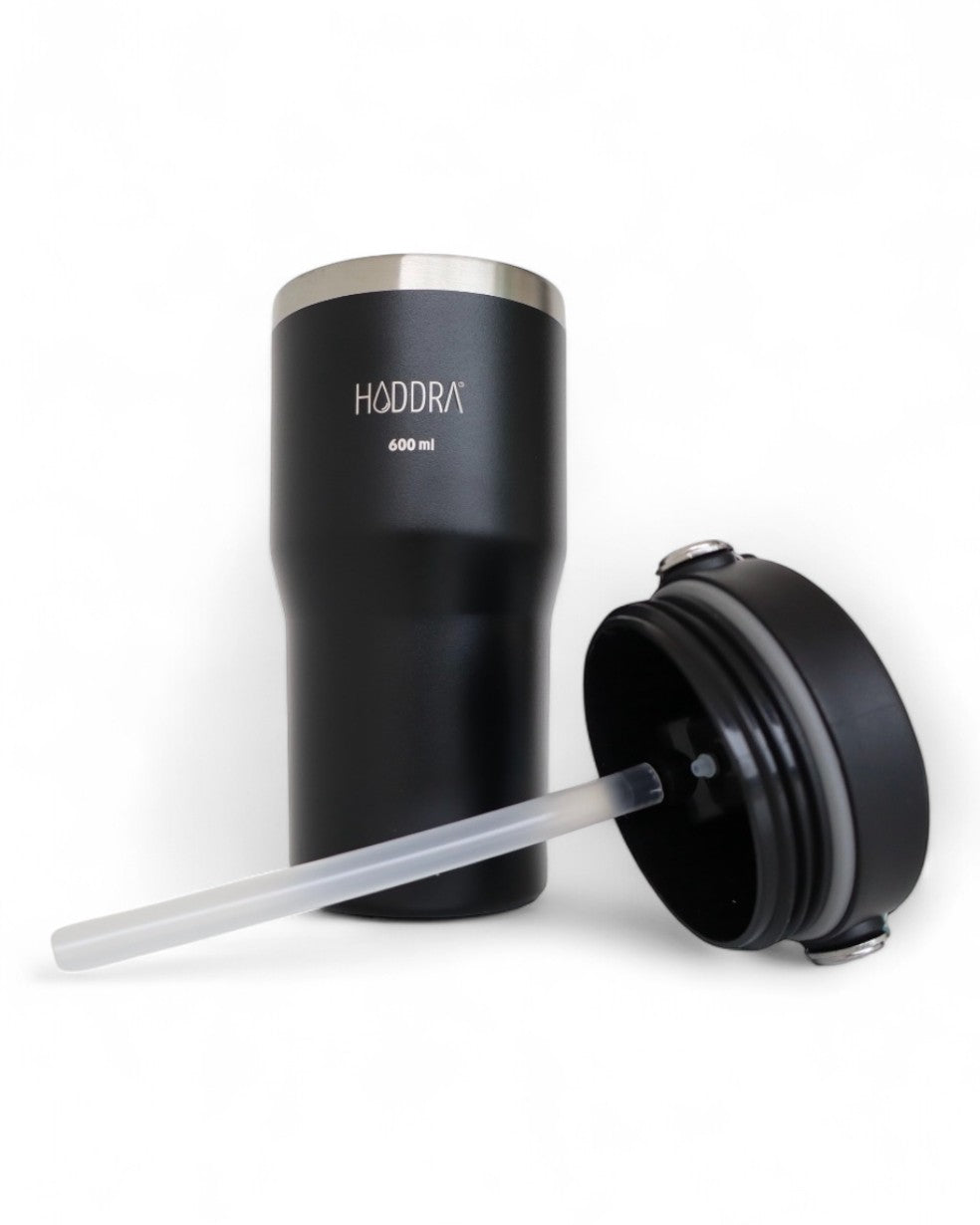 Copo Térmico Hiddra 600ml com Alça e Canudo - PRETO