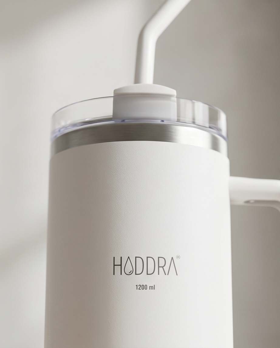 Copo Térmico com Canudo INOX Hiddra 1200ml - Branco