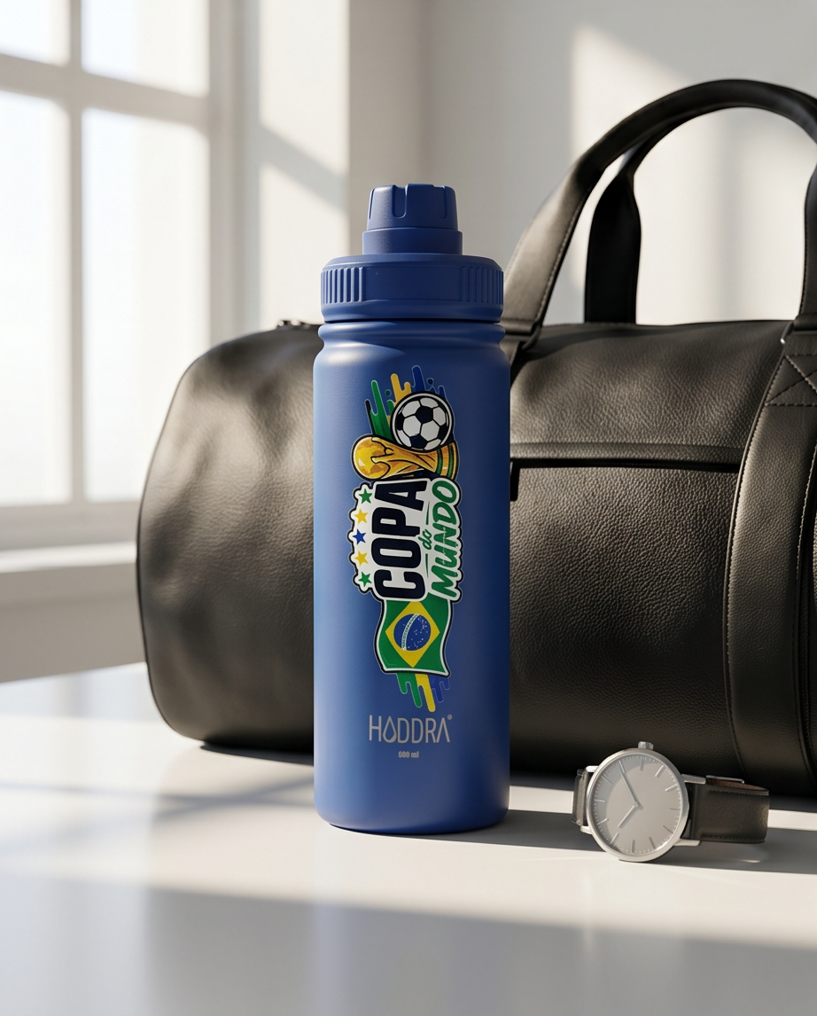 Garrafa Térmica Hiddra 600ml EDIÇÃO COPA DO MUNDO - H600 Azul