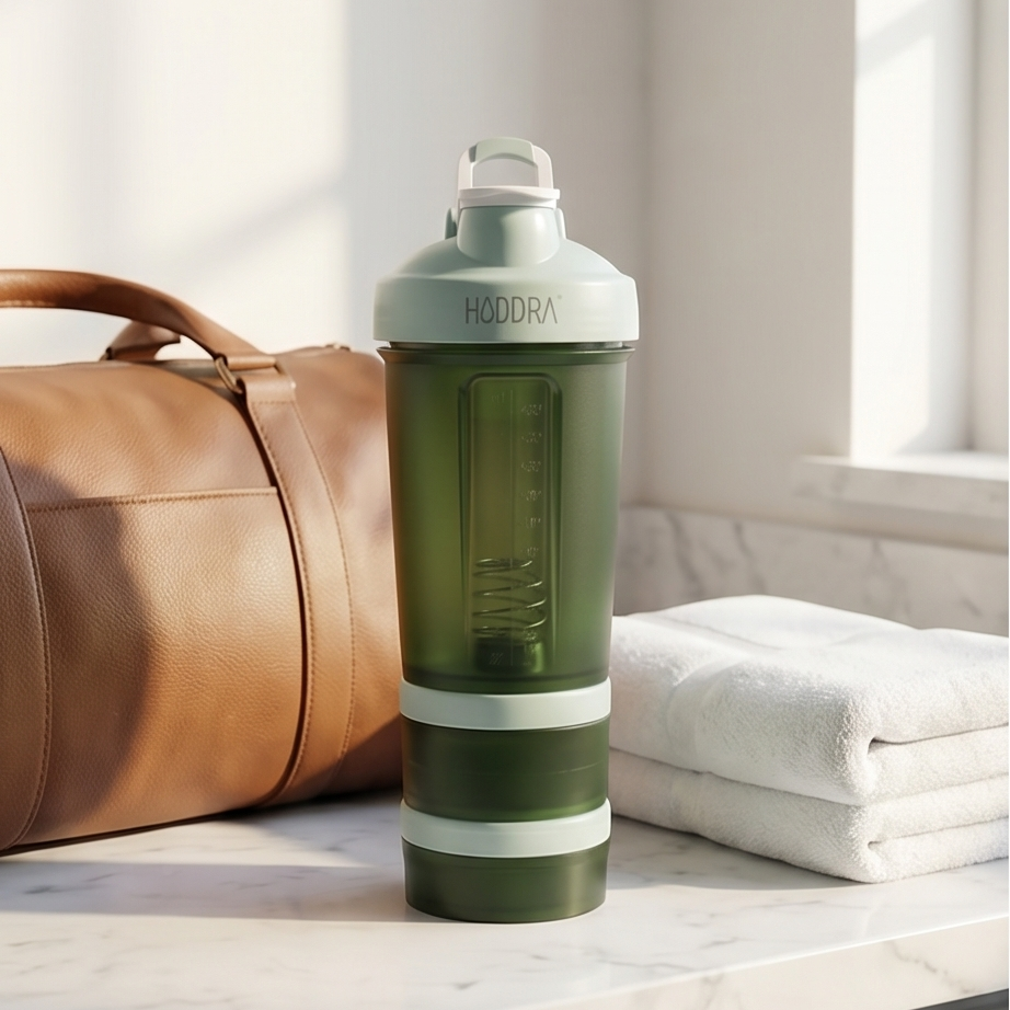Coqueteleira com 2 Compartimentos 500ml Hiddra – VERDE