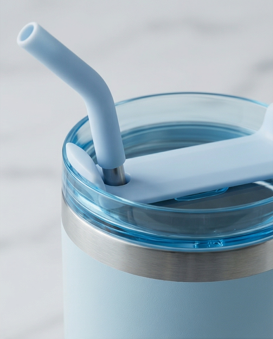 Copo Térmico com Canudo INOX Hiddra 1200ml - H580 Azul Claro