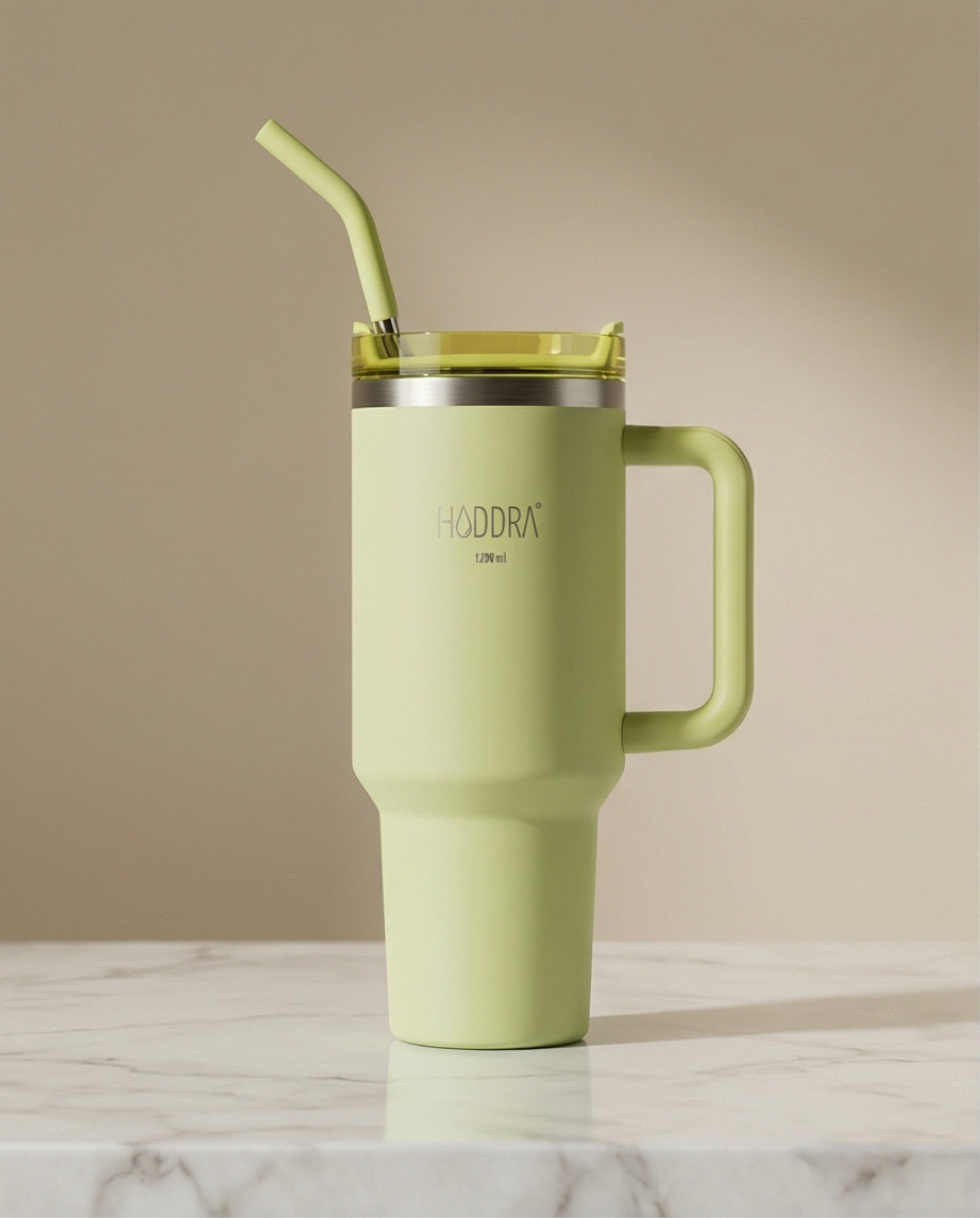 Copo Térmico com Canudo INOX Hiddra 1200ml - H580 Verde Claro