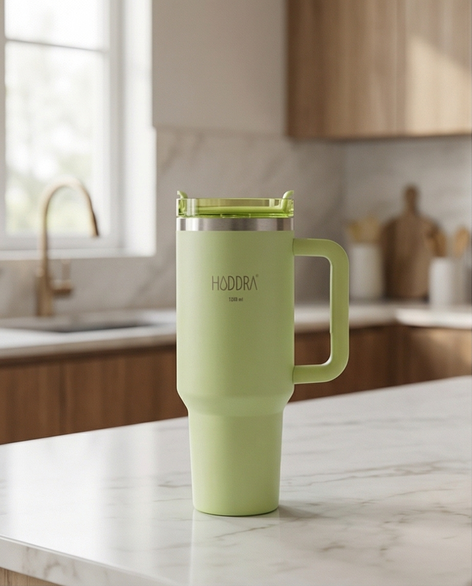 Copo Térmico com Canudo INOX Hiddra 1200ml - H580 Verde Claro