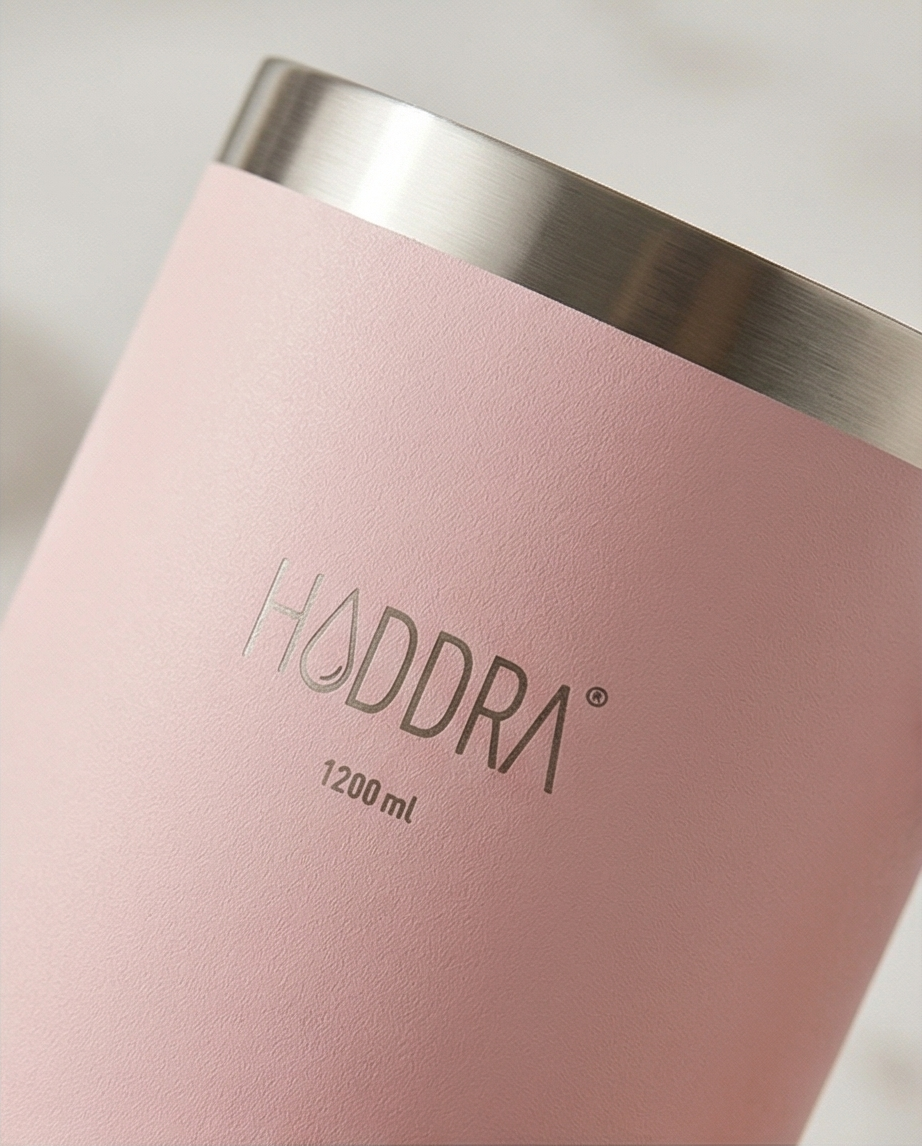 Copo Térmico com Canudo INOX Hiddra 1200ml - H580 Rosa Claro