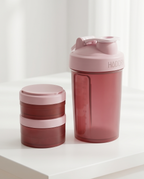 Coqueteleira com 2 Compartimentos 500ml Hiddra – ROSA
