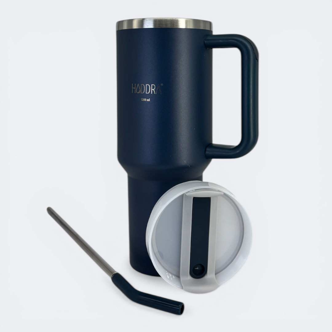 Copo Térmico com Canudo INOX Hiddra 1200ml - Azul Escuro