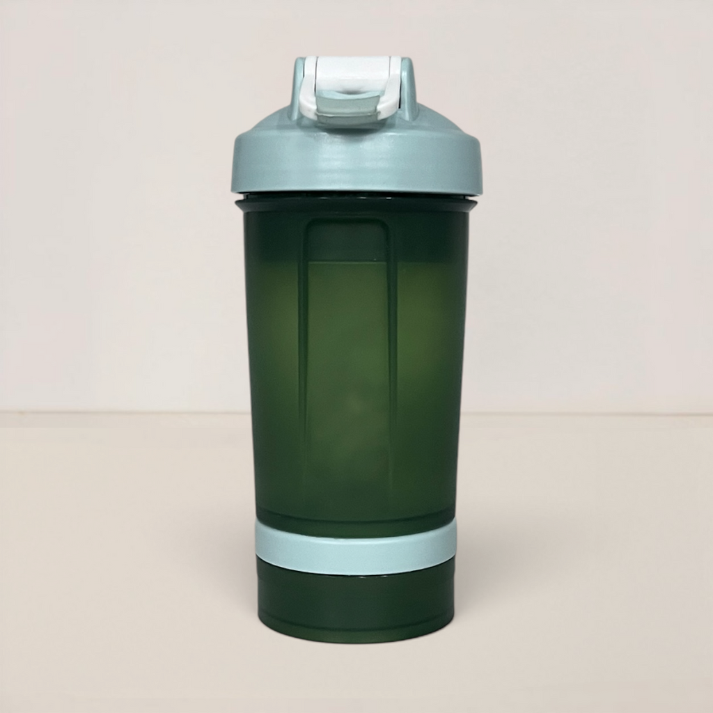 Coqueteleira com 2 Compartimentos 500ml Hiddra – VERDE