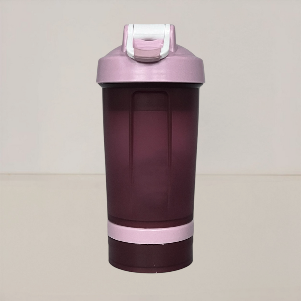 Coqueteleira com 2 Compartimentos 500ml Hiddra – ROSA
