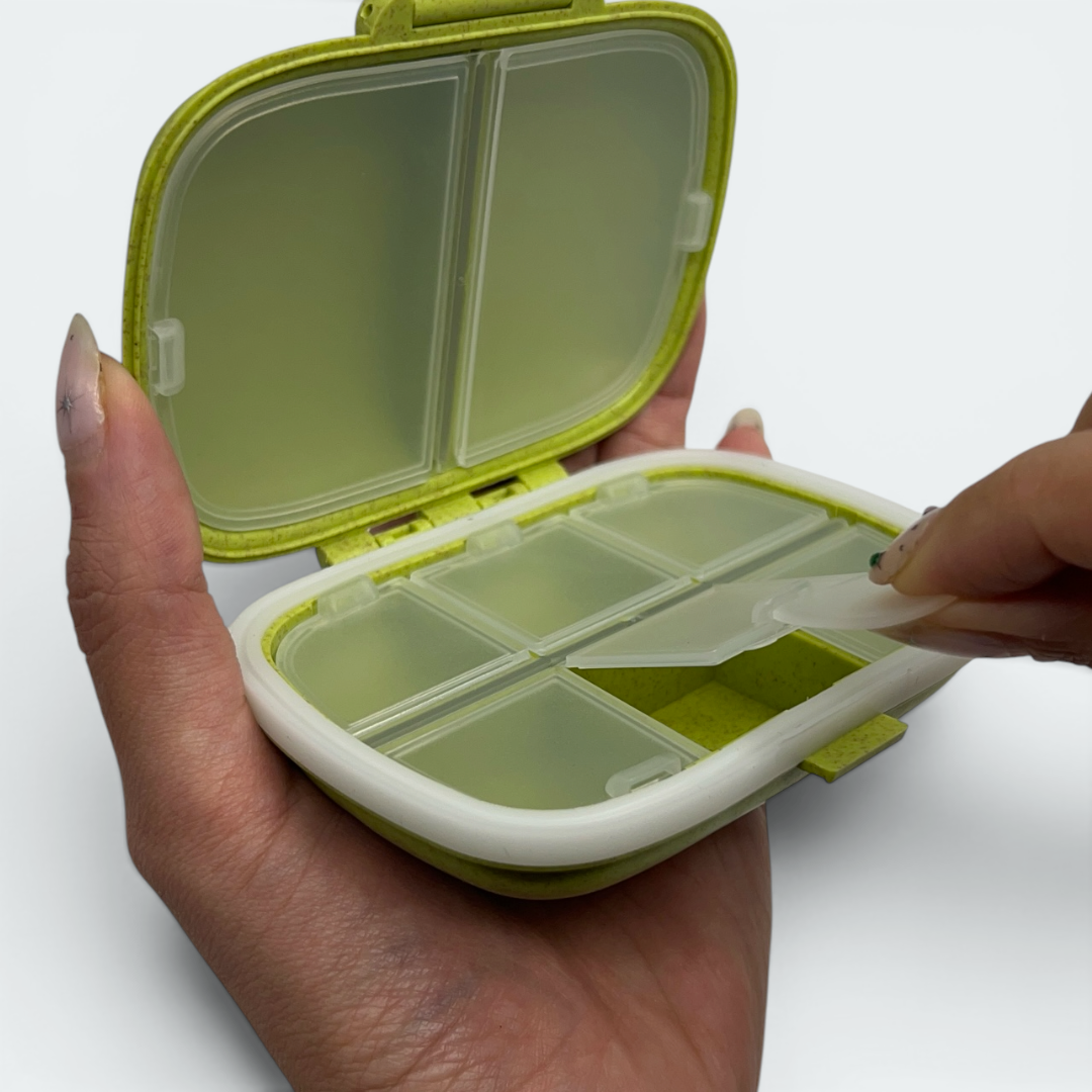 Porta Comprimidos com 8 Compartimentos Organizador | Verde