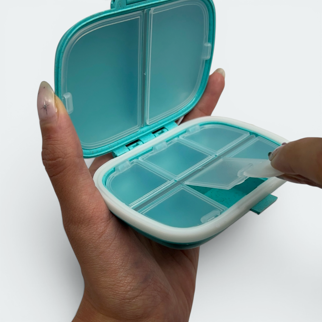 Porta Comprimidos com 8 Compartimentos Organizador | Azul