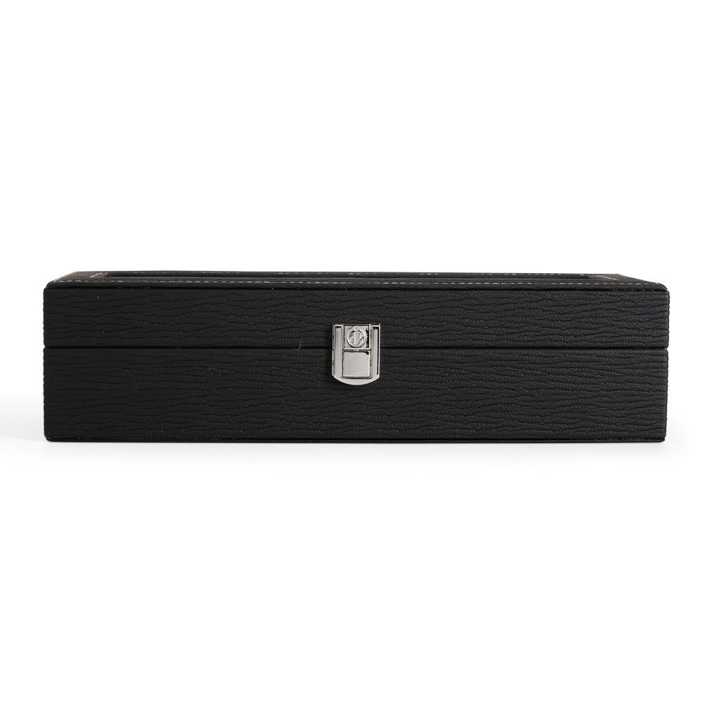 Porta Relógios com 10 Divisórias e Visor de Vidro - HPR10 Preto