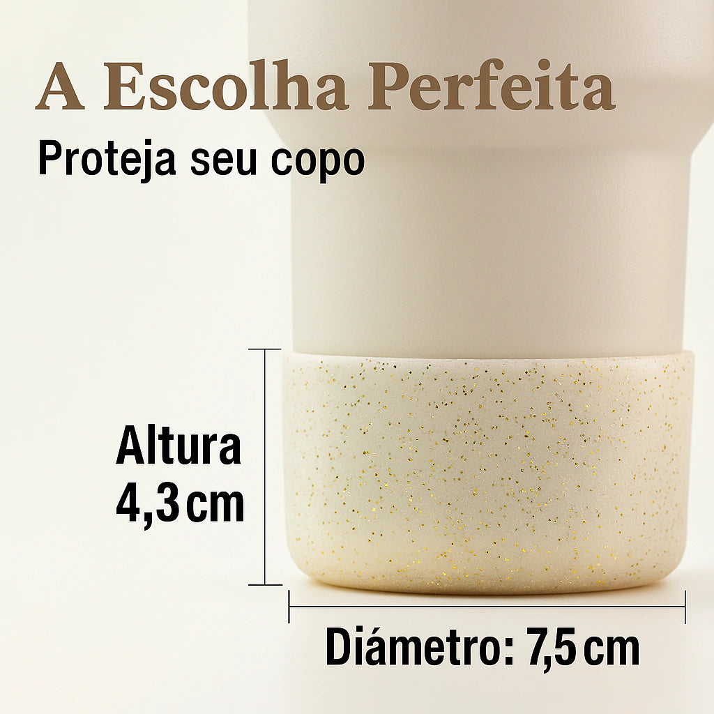 Protetor de Garrafa ou Copo Brilhante de Silicone Tamanho 7,5cm | Lilás