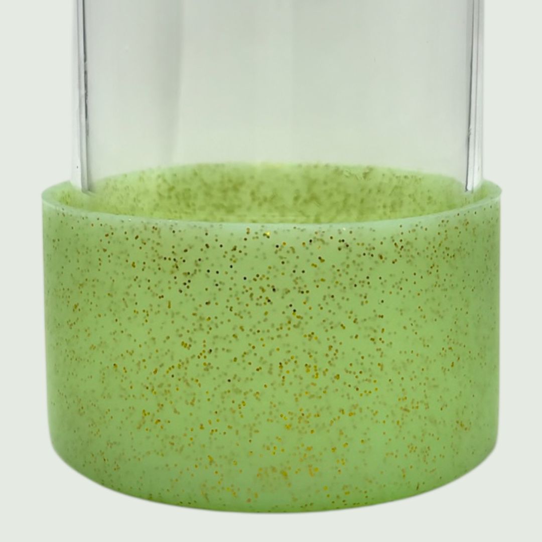 Protetor de Garrafa ou Copo Brilhante de Silicone Tamanho 7,5cm | Verde