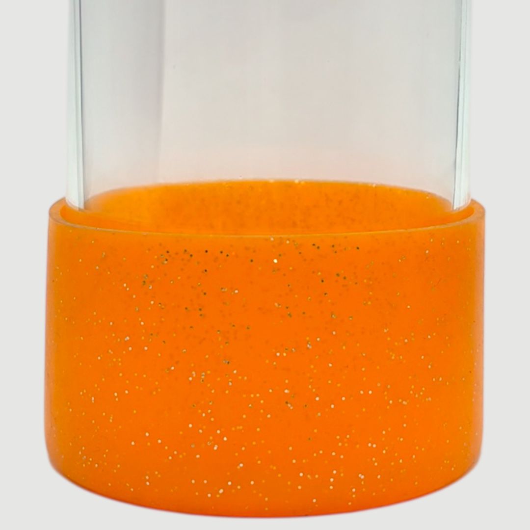 Protetor de Garrafa ou Copo Brilhante de Silicone Tamanho 7,5cm | Laranja