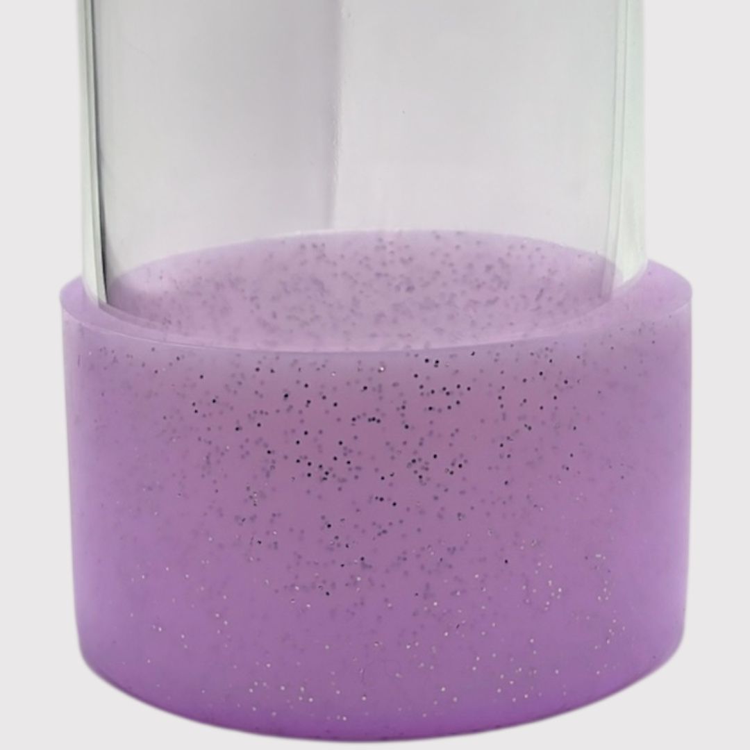 Protetor de Garrafa ou Copo Brilhante de Silicone Tamanho 7,5cm | Lilás