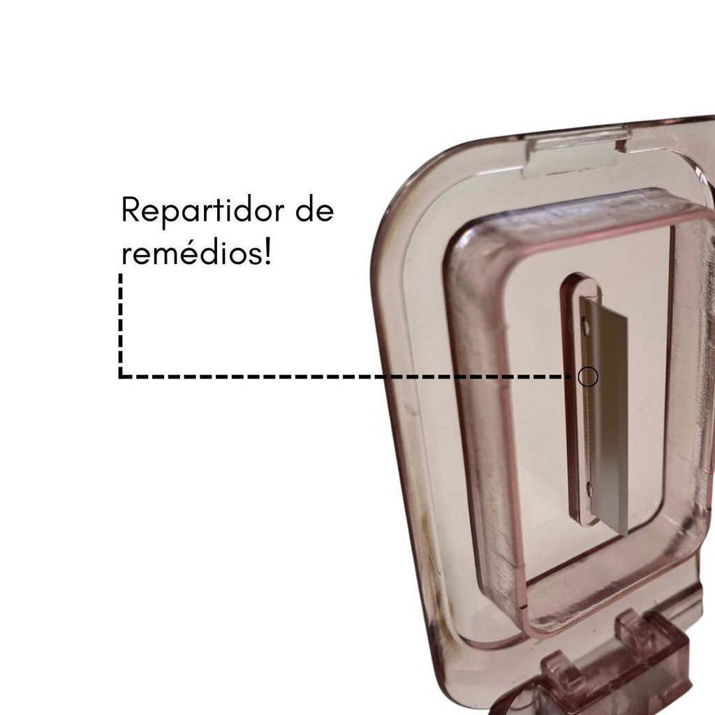 Porta Comprimidos 3 in 1 com Cortador e Macerador | Rosa