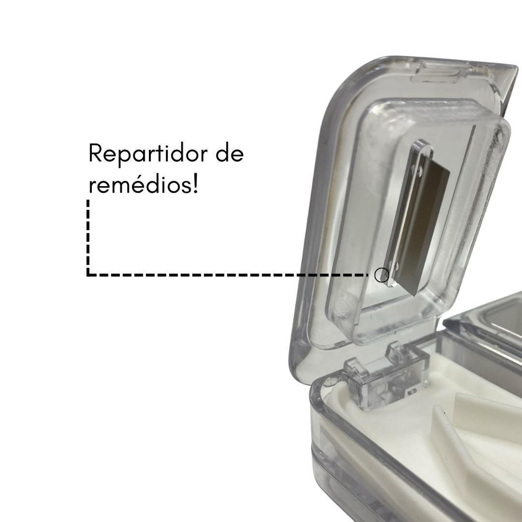 Porta Comprimidos 3 in 1 com Cortador e Macerador | Branco