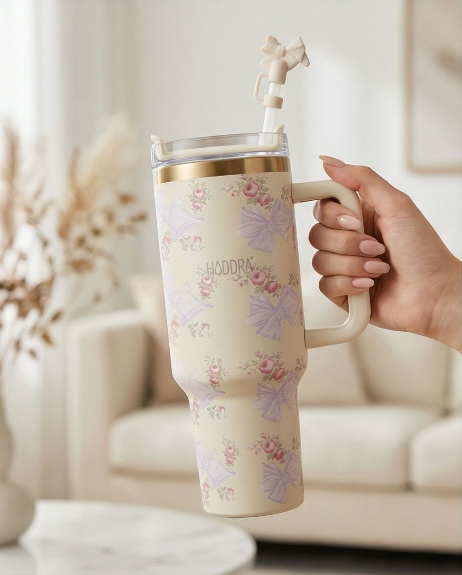 Copo Térmico 1200ml Coleção Jardim Secreto Hiddra - Champanhe