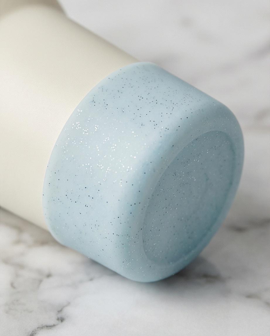 Protetor de Garrafa ou Copo Brilhante de Silicone Tamanho 7,5cm | Azul Claro