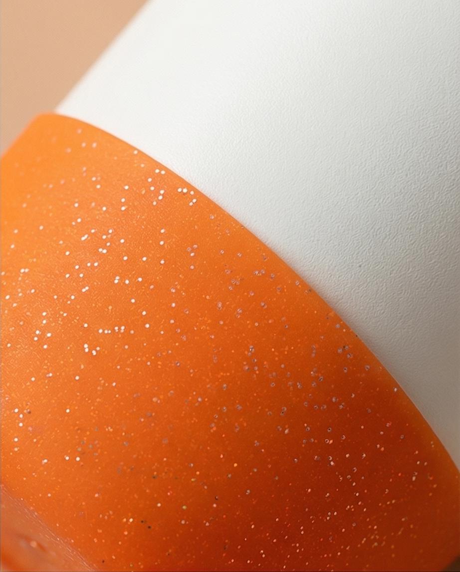 Protetor de Garrafa ou Copo Brilhante de Silicone Tamanho 7,5cm | Laranja