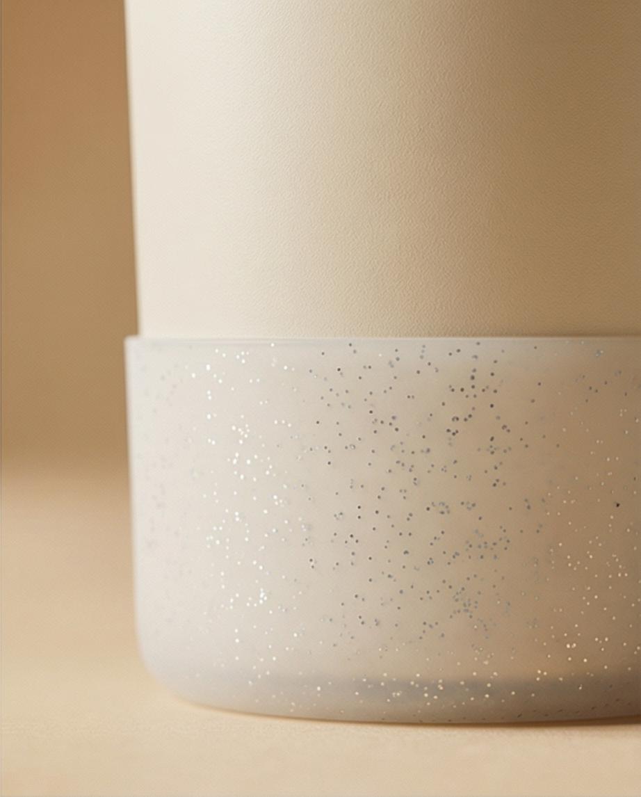 Protetor de Garrafa ou Copo Brilhante de Silicone Tamanho 7,5cm | Prata