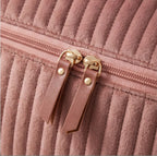 Necessaire Aveludada Matelassê 2 Bolsos com Zíper | Rosa