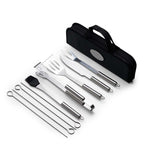 Kit Churrasco 9 Peças em Inox com Estojo
