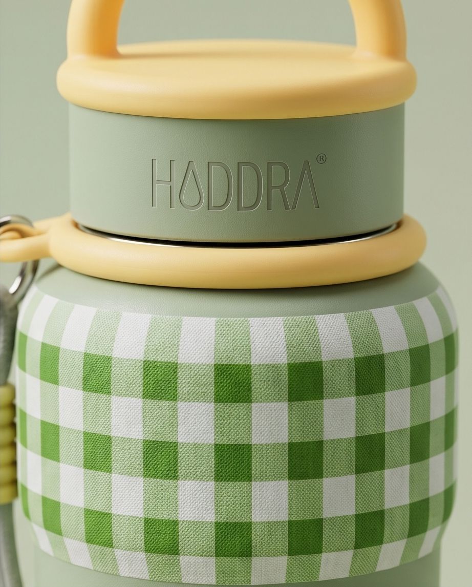 Garrafa Térmica Hiddra EDIÇÃO COPA DO MUNDO - 600ml | Xadrez Verde