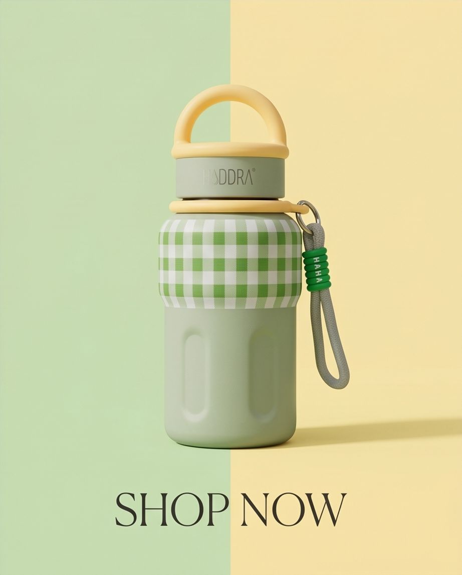Garrafa Térmica Hiddra EDIÇÃO COPA DO MUNDO - 600ml | Xadrez Verde