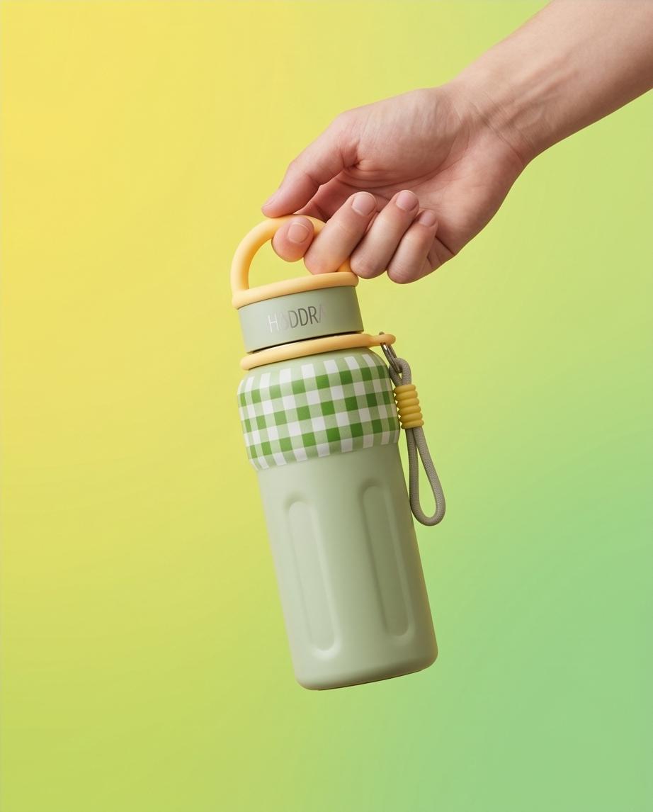 Garrafa Térmica Hiddra EDIÇÃO COPA DO MUNDO - 800ml | Xadrez Verde