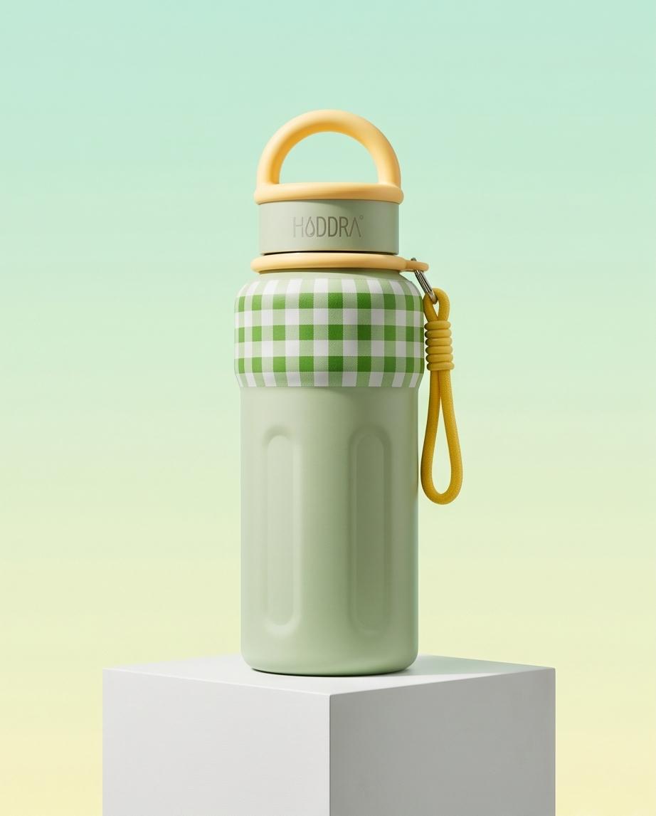 Garrafa Térmica Hiddra EDIÇÃO COPA DO MUNDO - 800ml | Xadrez Verde