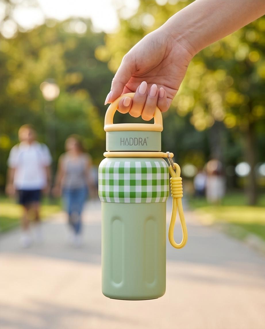 Garrafa Térmica Hiddra EDIÇÃO COPA DO MUNDO - 800ml | Xadrez Verde