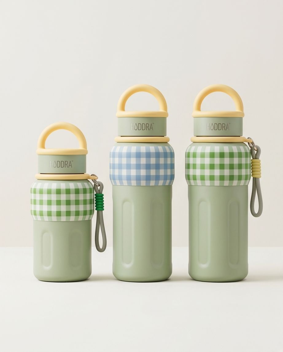 Garrafa Térmica Hiddra EDIÇÃO COPA DO MUNDO - 800ml | Xadrez Verde